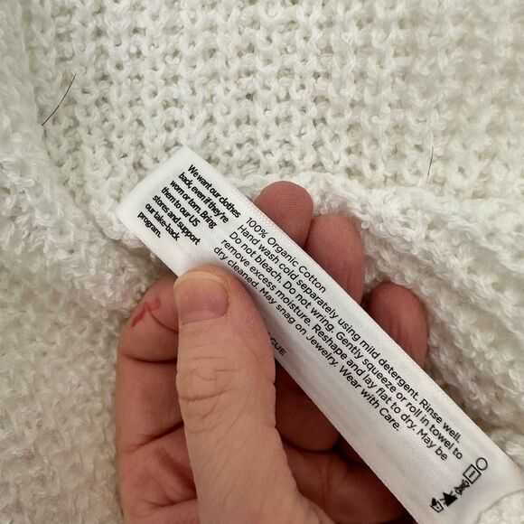 Eileen Fisher Women’s Medium White Organic Cotton Batwing Shirt - Picture 3 of 5